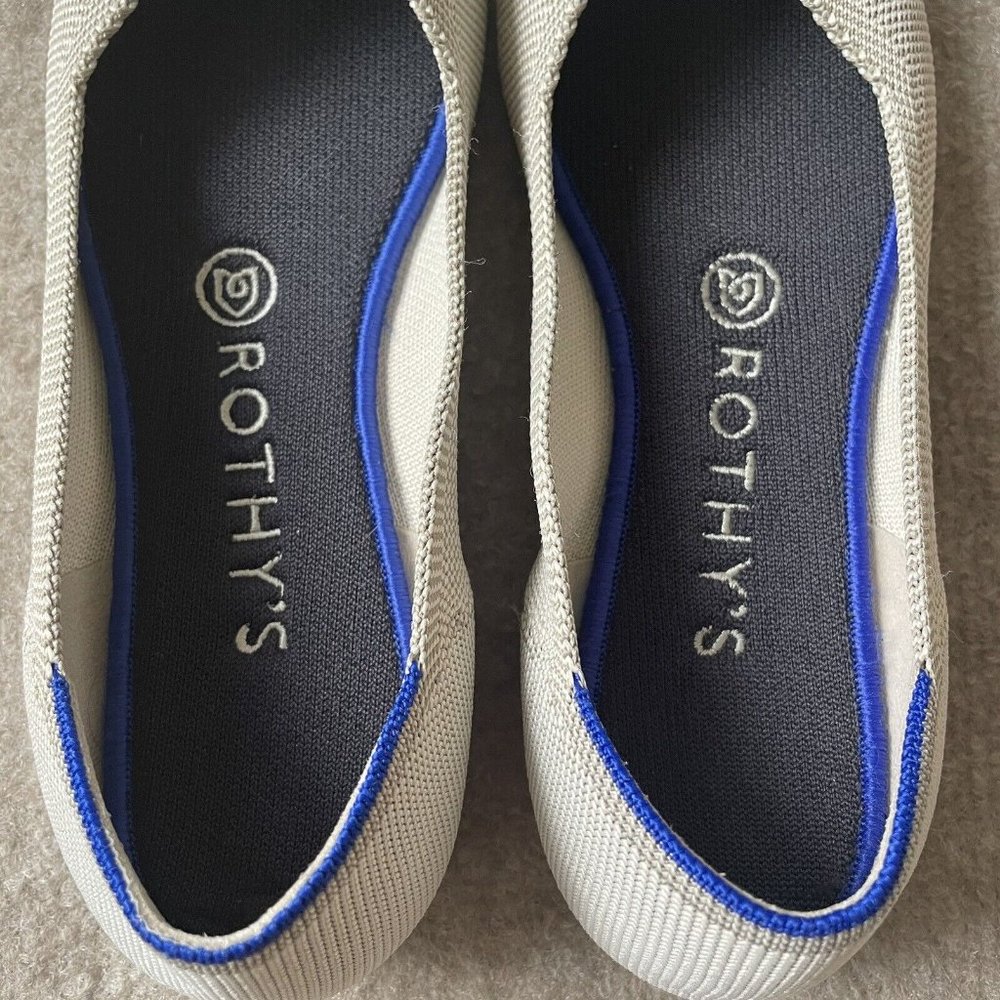 Rothy’s Shoes Womens Size 7.5 Taupe Gray/Beige The Flat Casual Knit Ballet Flats - Picture 6 of 13